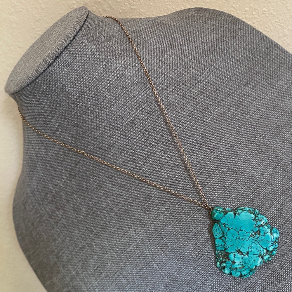 Natural Turquoise and Sterling Necklace